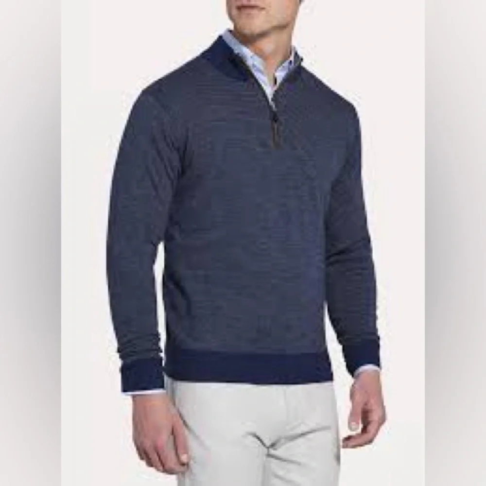 Peter Millar Men's Deep Blue Zip-Up Sweater A536